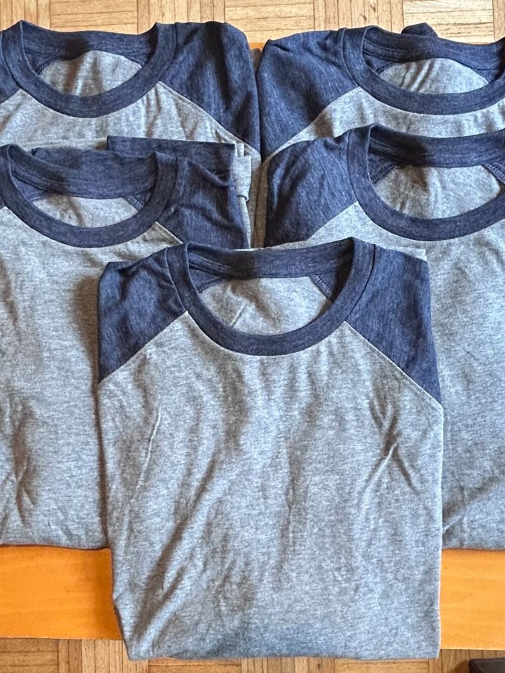 ***5 SHIRTS FOR $25*** Baseball Style Blue/Gray T-Shirts by Fanatics - XL